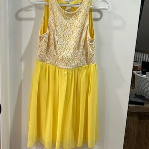 Lemon Yellow Lace Dress
